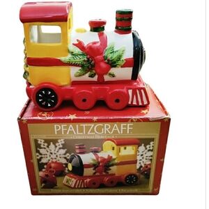 VTG Pfaltzgraff Ceramic Train Holiday Candle Holder Dish